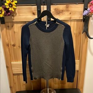 J. Crew Navy and Army Green Crew Neck Sweater